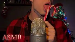 ASMR | Licking Candy Cane 🍭 Intense Mouth Sounds 🎄