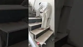 Unique Stylish Marble Stairs installation | Construction#shorts #construction #marble #trending