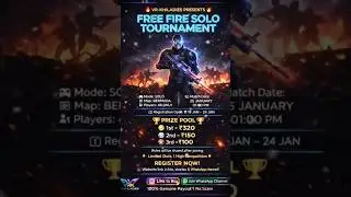 🔥 FREE FIRE SOLO TOURNAMENT IS LIVE 🔥Entry ₹30 | Cash Prizes 💰