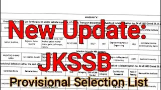 JKSSB: Motor Vehicle Inspectors, Assistant Motor Vehicle Inspectors and Sub-Motor Vehicle Inspectors