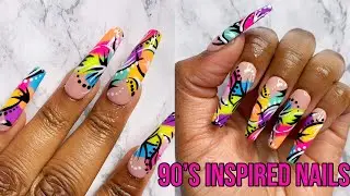 HOW TO EASY 90's INSPIRED DESIGN PRESS ON NAILS | DYS NAILS LONDON