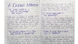 Cricket match mazmoon inenglish |A cricket match essay quotations |A cricket match essay class 11