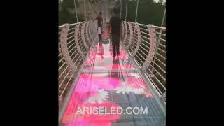 Interactive induction LED floor tile dance screen display for wedding scene, transparent LED floor t