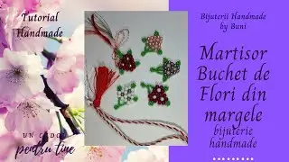 Flori in buchet martisor handemade din margele