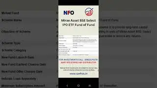 Mirae Asset BSE Select IPO ETF Fund of Fund NFO