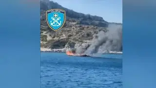 A tour boat catches fire near Greek island of Rhodes | AFP