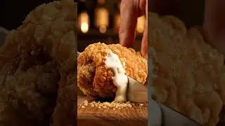 🍗 Fried Chicken With Ice Cream?! #asmr #satisfying #shortsfeed #shorts #asmrcutting #oddlysatisfying