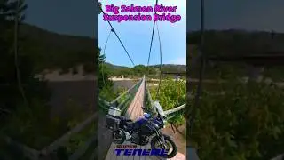 Yamaha Super Tenere | BIG SALMON SUSPENSION BRIDGE #shorts #adventure #yamaha