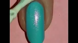 Elsa-Inspired Blue Holographic Glitter Gradient Nail Art