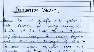 Wanted sales executive advertisement | Situation vacant advertisement