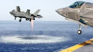 Hypnotic Operations of $130 Million F-35 on US Navy Carrier at Sea