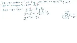 How to Find the Equation of a Line Given the Slope and a Point