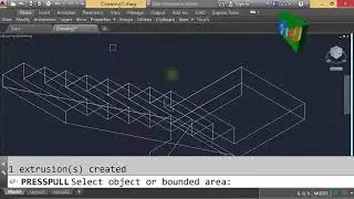 Autocad - Latihan 3D - Tangga Beton Bentuk U