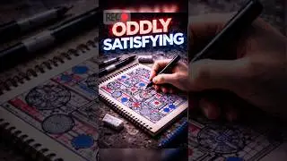 Satisfying Geometric Doodle Art  | Zentangle Pattern Drawing | Relaxing Art Shorts #doodleart #art