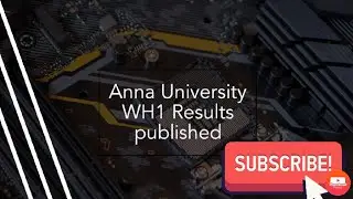 Anna University WH1 Results published & below link available in description