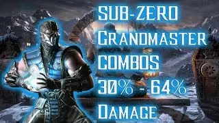 Mortal Kombat X - Sub-Zero (Grandmaster) [Big Hitbox] Combos 30% - 64% Damage [Old Patch] ᴴᴰ