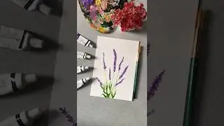 Paint Lavender Flowers Easily 🖌️💜|Simple Acrylic Painting Tutorial 🌸🎨 #acrylicpainting #art