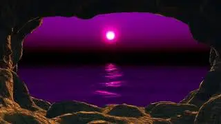 Soothing Gentle Ocean Wave Sounds | Purple Horizon over Ocean | Cave ASMR Ambience