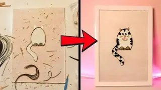 🐱 Cute Paper Quilling Cat | Satisfying Paper Art 🐾