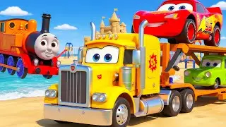 Choose The Right Door With Tires Mcqueen, JCB, Tractor, Car, School Bus, Truck 3D Vehicle Game
