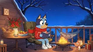 Bluey Lofi Winter 🎧 Cozy New Year Balcony Ambience: Deep Sleep & Relaxation Beats ✨