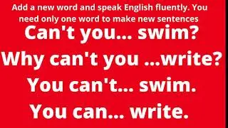 English Class Speak English fluently with One Word Change One Word to Make New Sentences