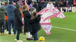 Flag girl at Middlesbrough v Southampton 
