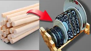 Отличная идея для кухни из палочек своими руками.