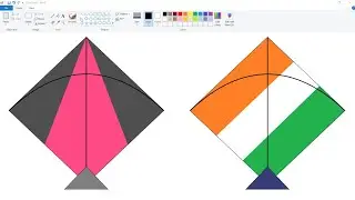 How to Draw a Kite step by step in computer using Ms Paint | Kite Drawing step by step. 