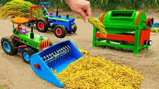 Fun Mini Tractor Project: Using a Mini Tractor to Harvest Rice & Threshing with a Mini Rice Thresher