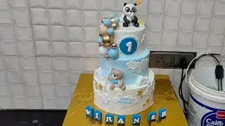 Cake//paineapplecake ##cake 3flor design ##fountain art ##birthday cake ##cake decorating ##how 