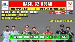 3 WAKIL INDONESIA MENANG ~ Hasil Lengkap 32 Besar Hylo Open 2025 Hari Ini ~ RIAN/RAHMAT MENANG