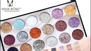 Miss rose glitter eyeshadow palette review/glitter eyeshadow palette/best glitter eyeshadow palette
