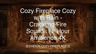 Cozy Tavern Fireplace - Crackling Fire Sounds | 2 Hour Ambience 4K