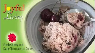 Backyard to table: Fresh Cherries and Dark Chocolate Ice Cream, with only 4 ingredients!