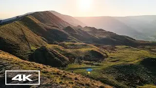 Peak District Mam Tor Sunset 4k Walk Tour, ASMR Natural Forest Relaxing Sound