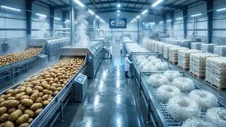 Inside a Potato Starch Noodle Factory: Whole Potatoes to Crystal-Clear Glass Noodles (Full Process)