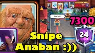 🔥Sniper Anaban 👈Giant Witch Destroyed Ladder 7300 - Clash Royale