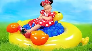 Alice pretends to play Mom for little ducks and baby Eva