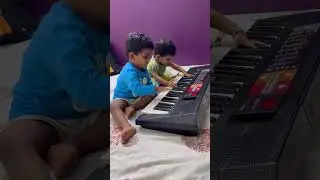#playing #piyano #viralvideo #charith #charvi #love #twins