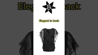 BAISHENGGT Black Flocking Women's Printed Flouncing Flared Short Sleeve Mesh Blouse Tops