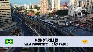 [4K] 🇧🇷 Monorail - Vila Prudente, S&atilde;o Paulo - by drone 🇧🇷