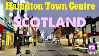 Hamilton Town Centre Xmas lights and decorations/ Xmas in Scotland/ Xmas in UK