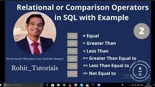 Relational or Comparison Operators in SQL | SQL Operators | Relational Operators in SQL