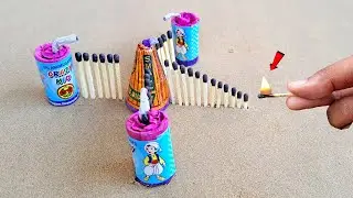 Matchstick Chain Domino Vs Diwali Cracakers Amazing Experiment | SR Squad |