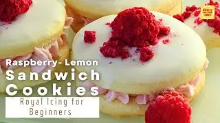 Raspberry Lemon Sandwich Cookies |Christmas Cookies + Royal Icing Tutorial/Shortbread Cookies Recipe