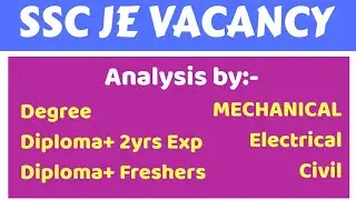 SSC JE 2018 Vacancy Analysis | Degree |Diploma | Mechanical | Electrical | Civil