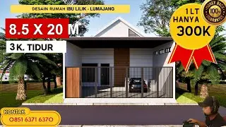 Desain Rumah Minimalis 8.5x20 M  (1 lantai ) Ibu Lilik  - Jasa Desain Rumah  Lumajang