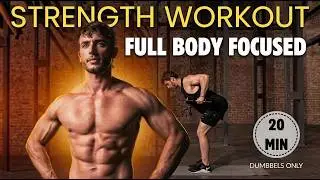 20 Min Full Body Strength Workout | Lower Body Push + Upper Body Pull