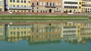 Building reflects on The water FLORENCE @60 FPS  free stock footage